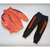 Спортивный костюм для мальчиков, рост 92 см цвет: оранжевый с черным
