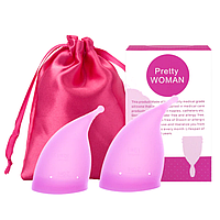Менструальные чаши Pretty WOMAN  медицинские силиконовые PW S & L