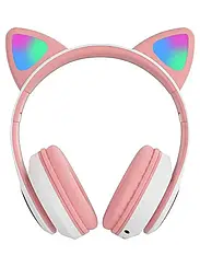 Бездротові Bluetooth навушники з котячими вушками та LED підсвічуванням AKS-28 Jw