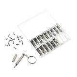 Набір гвинтів, гайок, шайб і трансформованого винтокрута для ремонту окулярів, годинників, 1000 шт., фото 3