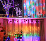 Електрична гірлянда новорічна Multi Function 3х2 м водоспад штора завіса зореспад RGB мікс мультик світло, фото 7