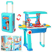 Дитячий ігровий набір доктора 2в1(стіл, чемодан), інструменти. У коробці
