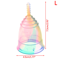 Менструальная чаша разноцветная медицинская силиконовая L