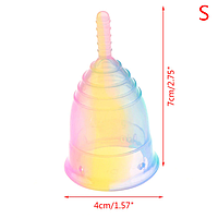 Менструальная чаша разноцветная медицинская силиконовая S