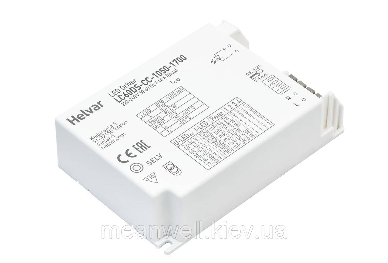 LC60DS-CC-1050-1700 Helvar драйвери для світлодіодів, LED drivers 59.5 W, 1050 -1700 mA