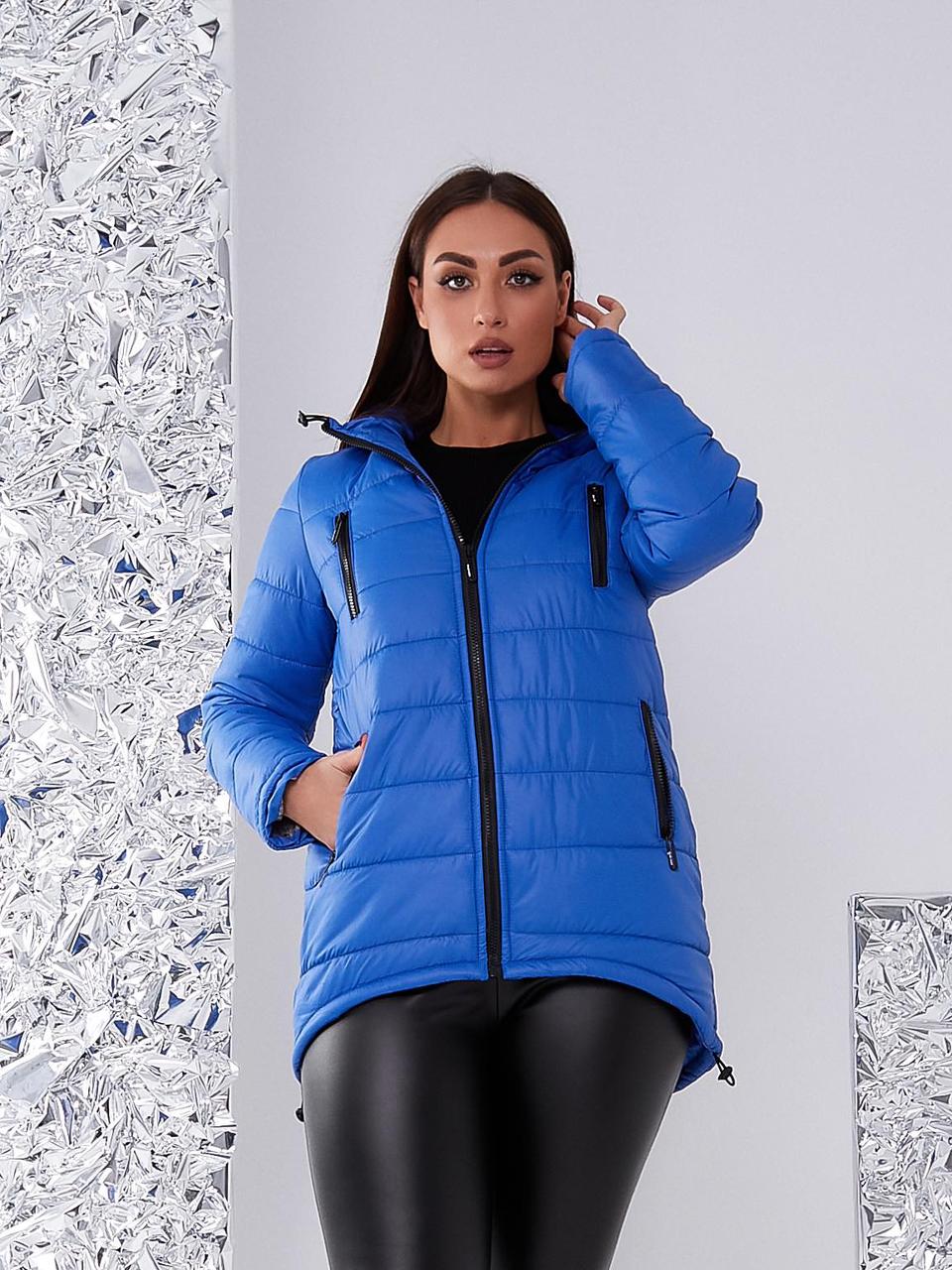 Куртка парку (арт. 300) Батал синій Електрік