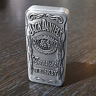 Запальничка турбо, газова — Jack Daniels, Zippo (Зипо) стиль, подарункова, сигаретна. Срібло