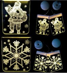 Табличка на присосці прозора з малюнком 3D мікс11,5см*16см колір тепло-білий 2шт/уп