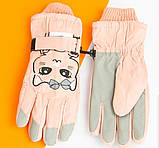 Водонепроникні рукавички лижні на 10 - 11 - 12 - 13 - 14 років для дівчаток, фото 4