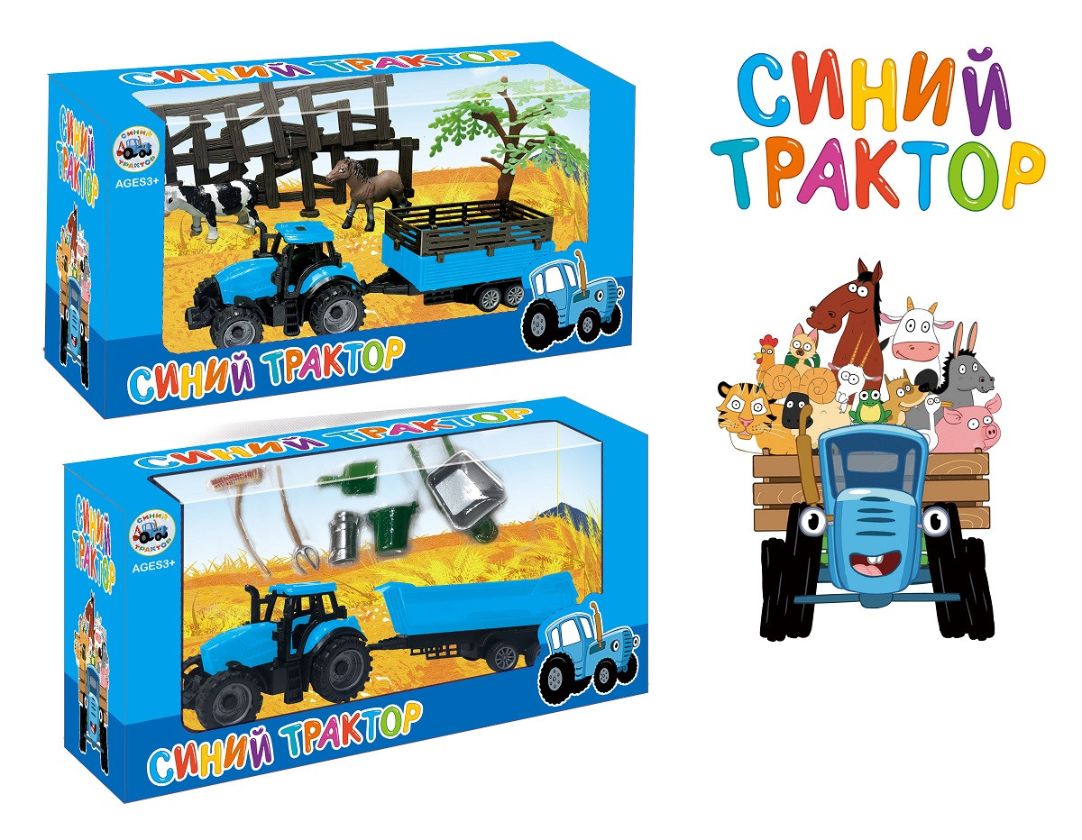 Трактор інерц EN1002 з причепом, кор.