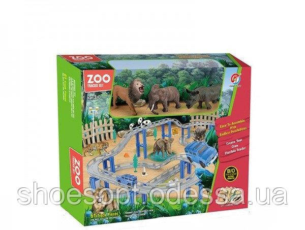 Трек Зоопарк 61 деталей, машинка, фото 1