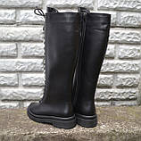 Шкіряні чоботи зі шнурівкою на низькому ходу, фото 3