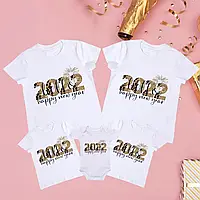 Футболки новорічні Фемілі Лук Family Look для всієї родини "2022 Happy new year" Push IT