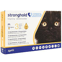 Стронгхолд Плюс Stronghold Plus для котів вагою до 2,5 кг краплі на холку від бліх та кліщів, 1 піпетка