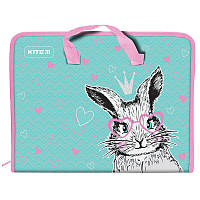 Папка-портфель на молнии Kite Cute Bunny K21-202-01, 1 отделение, A4