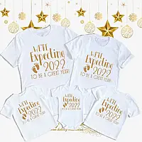 Футболки новорічні Фемілі Лук Family Look для всієї родини "Were Expecting 2022 to be a great year "