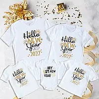 Футболки новорічні Фемілі Лук Family Look для всієї родини "Hello new year 2022" Push IT