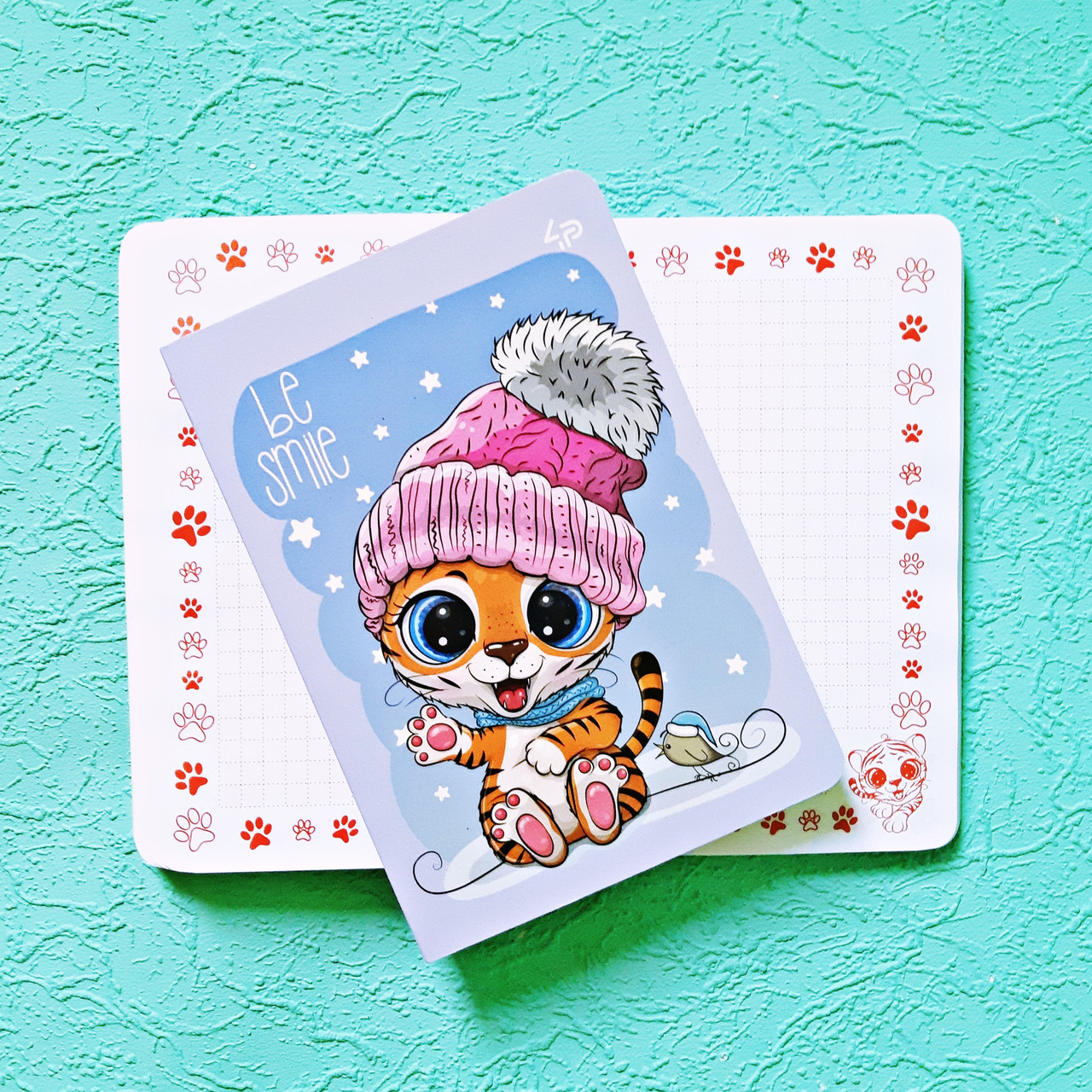 Блокнот А6 з кольоровими аркушами Profi Little tigers be smile 40арк. арт. 9042, фото 1