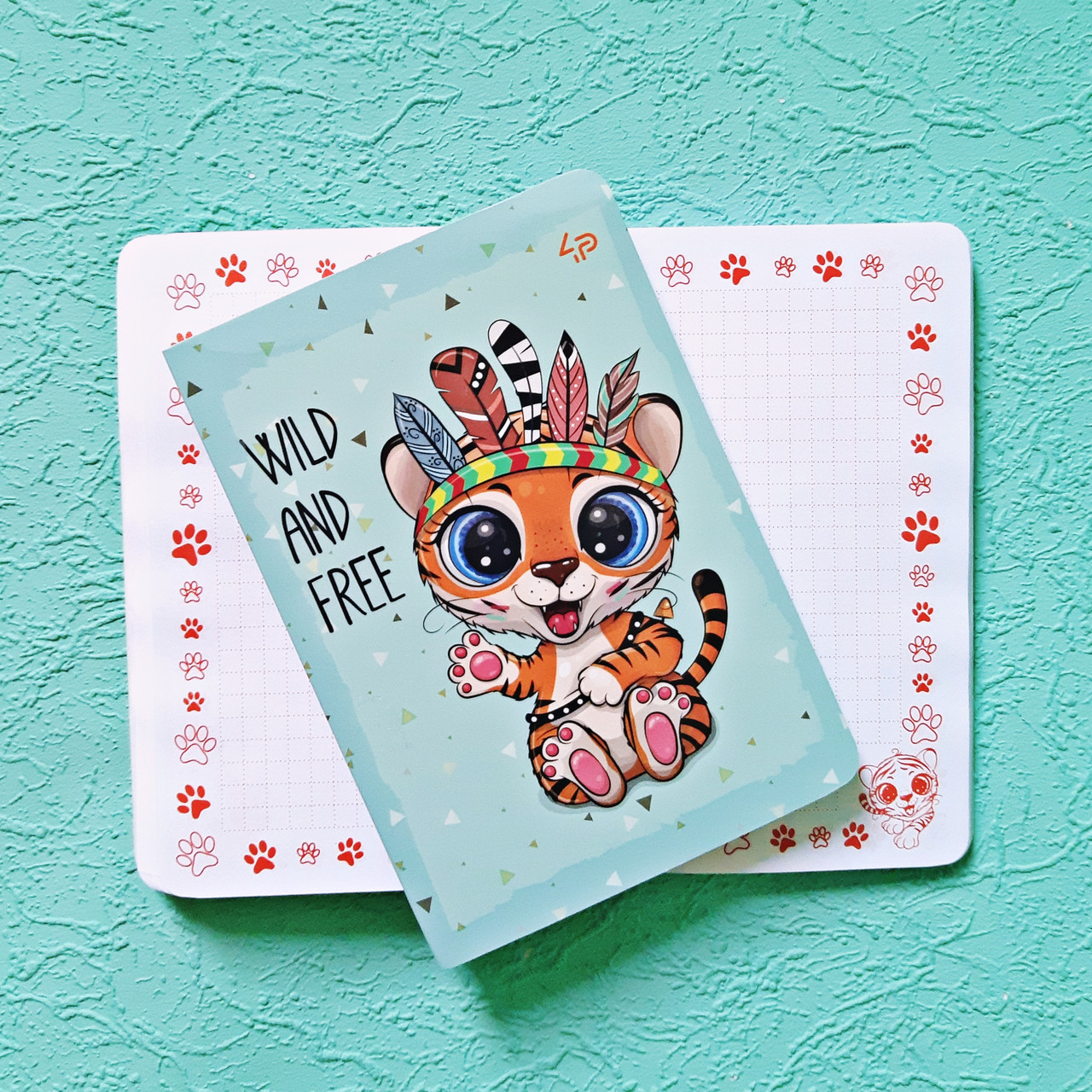 Блокнот А6 з кольоровими аркушами Profi Little tigers Wild&Free 40арк. арт. 9045, фото 1