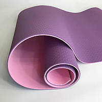 Килимок для йоги та фітнесу, каремат TPE+TC 183х61 см 6 мм Фіолетовий/Рожевий (MS 0613-1-VP)