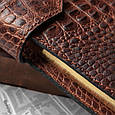 Щоденник А5 формату у шкіряній обкладинці з тисненням під крокодила "CROCO", фото 2