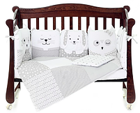 Дитяча постіль в ліжечко Верес Smiling animals white-gray 100х130 6 предметів, фото 3