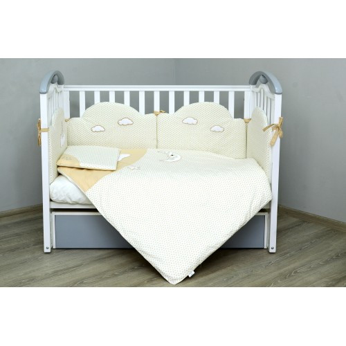 Постільний комплект в ліжечко Baby Veres Sleepyhead beige 6 одиниць