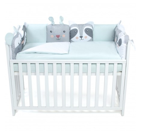 Постільний комплект в ліжечко Baby Veres Zoo mint 6 одиниць