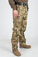 Штани камуфляжні військові Мультикам НАТО, прямий крій, 4 кишені, тканина саржа