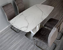 Стіл California T7242 біла глянцева кераміка White Gloss Ceramic HY03 1400х800х760 мм, фото 3