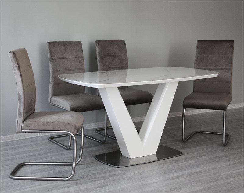 Стіл California T7242 біла глянсова кераміка White Gloss Ceramic HY03 1400х800х760 мм