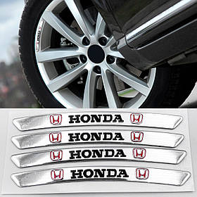 Наклейки на диски (на колеса) HONDA (Хонда) Сріблясті