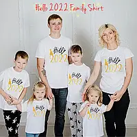 Футболки новорічні Фемілі Лук Family Look для всієї родини "Hello 2022. Велика сім'я" Push IT