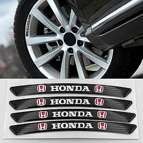 Наклейки на диски (на колеса) HONDA (Хонда) Чорні