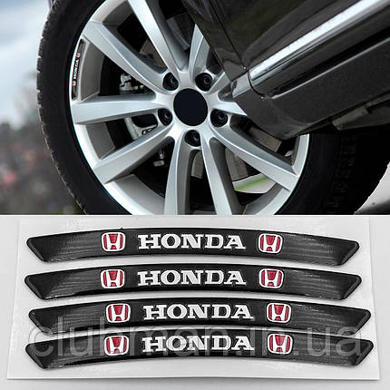Наклейки на диски (на колеса) HONDA (Хонда) Чорні, фото 1