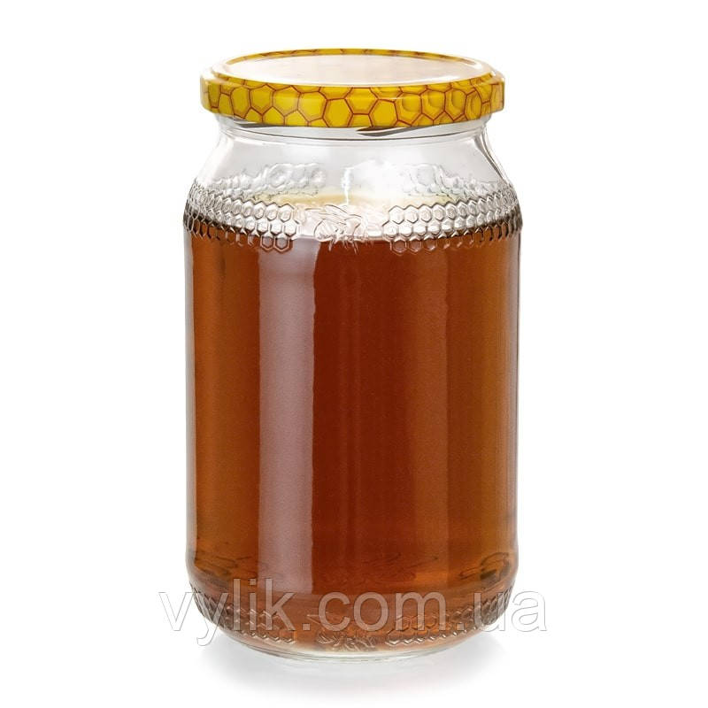 Банка скляна для меду 900 мл (з кришкою)