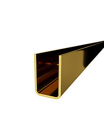 ODF-04-19-10-L2400 Профіль для скла в душову під скло 8 мм  з отворами, колір золото