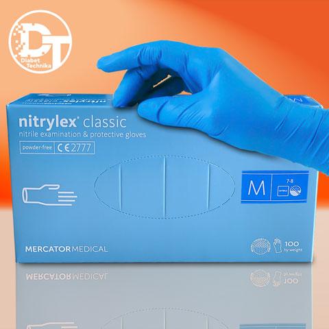 Рукавички Нітрилові Nitrylex Classic без пудри, розмір М