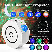 Проектор Octagon Star XL-818A (північне сяйво, місяць, зірки, веселка, місяць RGB кольору)