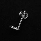 (sn-019) Сережка-гвоздик Скрипковий ключ (срібло, 925 проба), фото 2