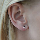 (sn-025) Сережка-гвоздик Квітка (срібло, 925 проба), фото 3