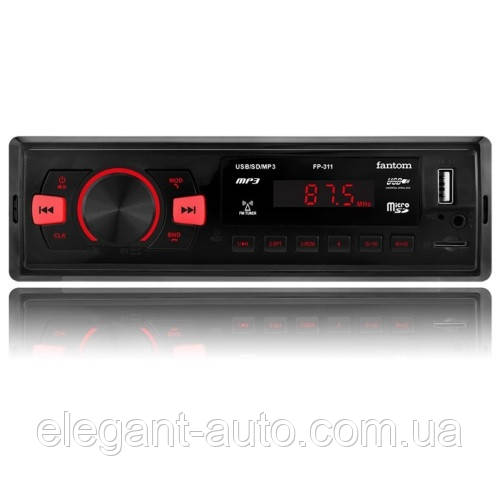 Автомагнітола Fantom FP-311 (Black/Red)/USB/SD/підсил. кач.звука/Bluetooth 4x40W