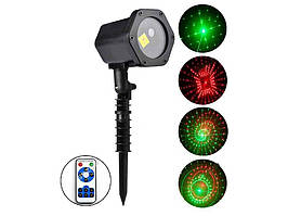 Новорічний вуличний лазерний проєктор + пульт Точки 720 червоно-зелений