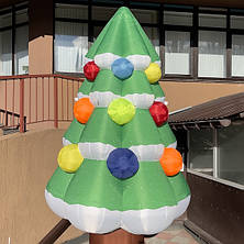 Надувна новорічна ялинка 400 см з вентилятором для святкового вуличного оформлення, фото 3