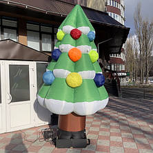 Надувна новорічна ялинка 400 см з вентилятором для святкового вуличного оформлення, фото 2