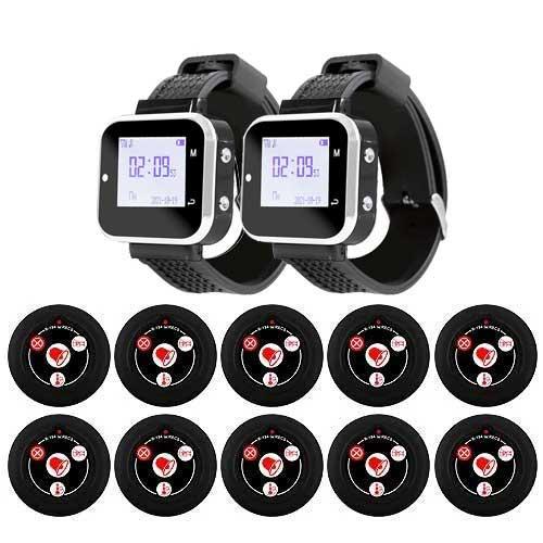 Система виклику офіціанта RECS №235 | кнопки виклику офіціанта 10 шт + 2 пейджери офіціанта