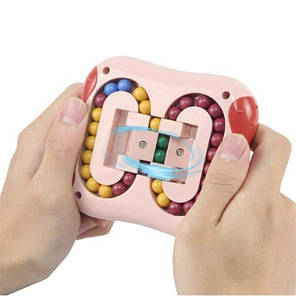 Кубик для зняття стресу дитячий обертовий Топ куля Magic Bean Cube Рожевий 198762, фото 4