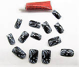 Нігті накладні в пакеті, 12 шт з малюнком абстракція, фото 2