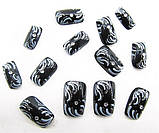 Нігті накладні в пакеті, 12 шт з малюнком абстракція, фото 3