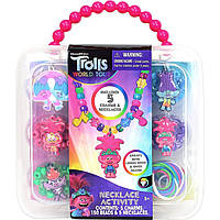 Набір для плетіння браслетів, бус Тролі Trolls Tara toys Necklace Дитячі прикраси, намистинки для дітей